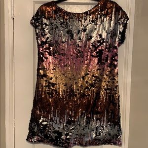 Multi color sequin mini dress